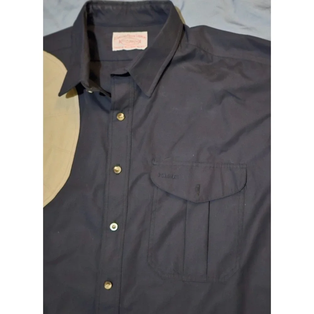 Vintage CC Filson‎ Shooting Shirt Men's Size 2XL Blue Heavyweight Style 550